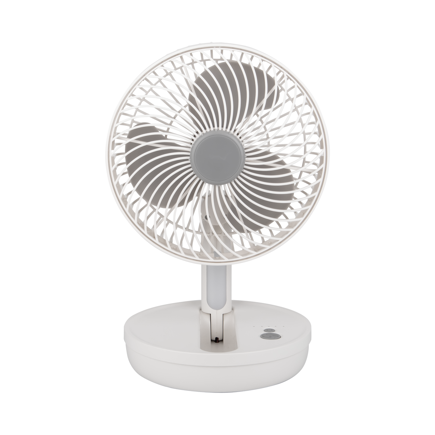 Ventilador Inalámbrico Sobremesa Pacheco Blanco/Gris 5w, vista frontal