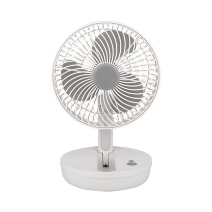 Ventilador Inalámbrico Sobremesa Pacheco Blanco/Gris 5w, vista frontal