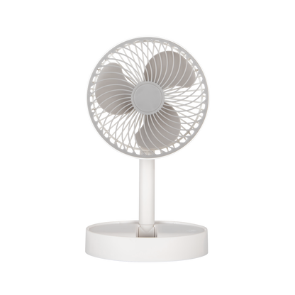 Ventilador Inalámbrico DC Portátil Jerico Blanco/Gris - Vista frontal