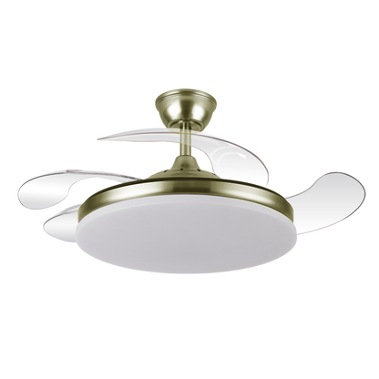 Moderno ventilador con luz regulable ideal para el dormitorio