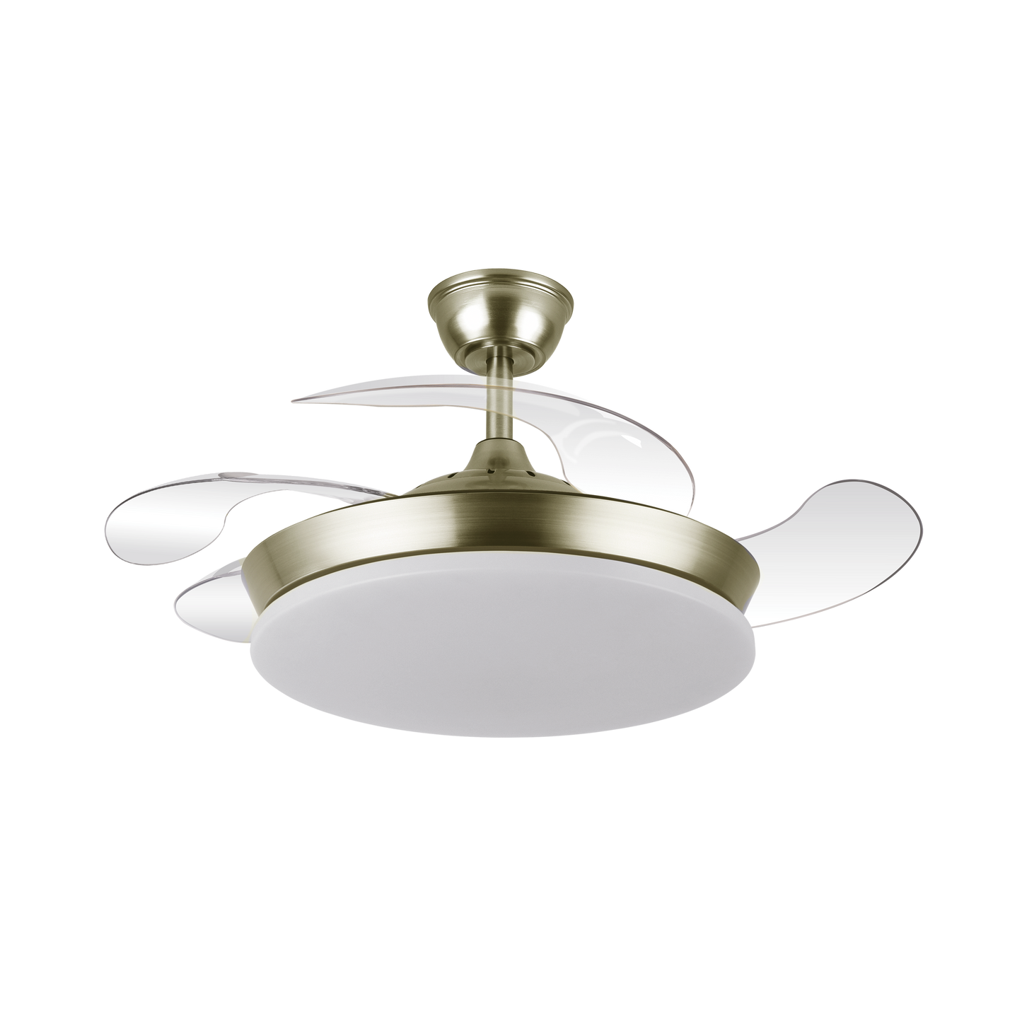 Moderno ventilador de techo con luz LED ideal para dormitorio