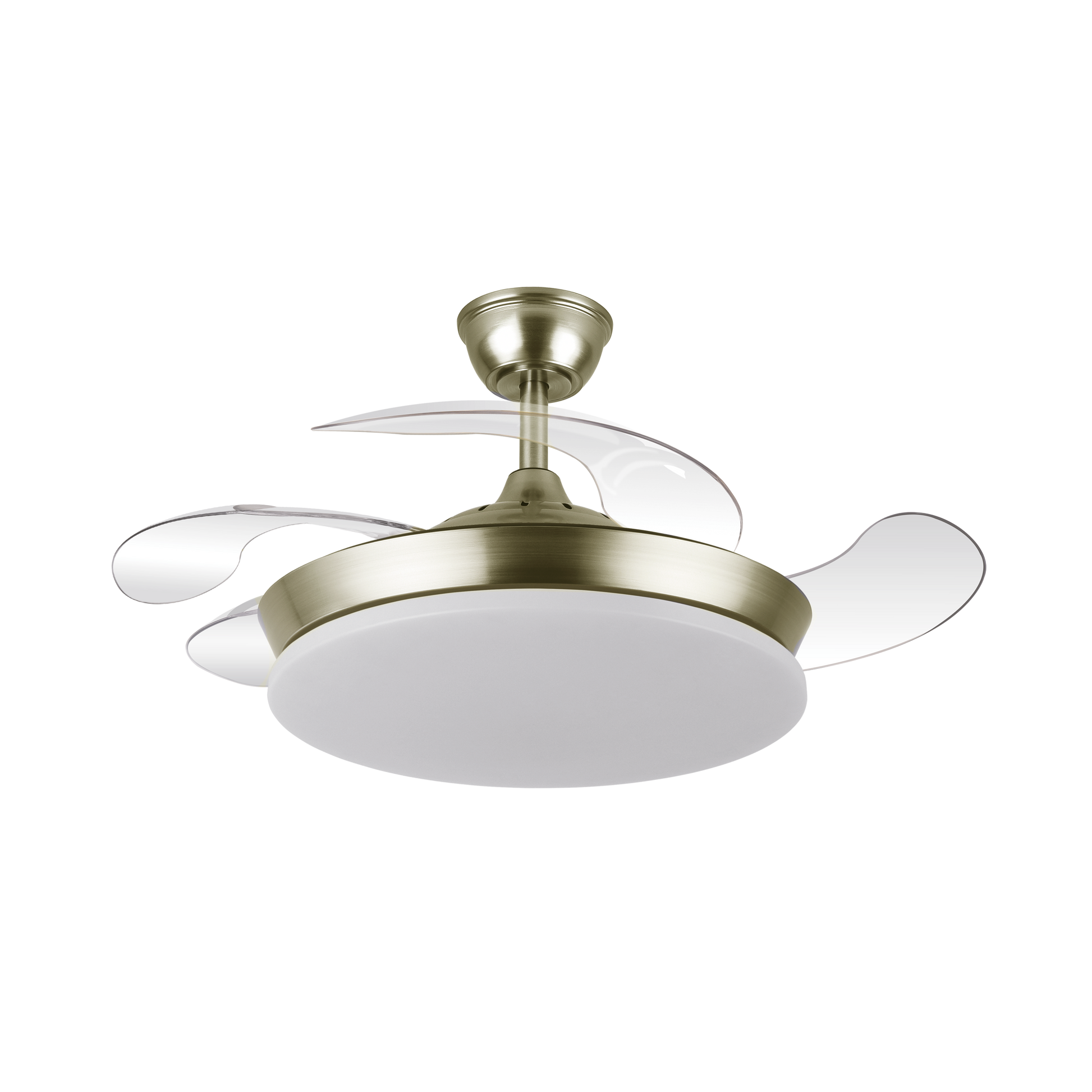 Moderno ventilador de techo con luz LED ideal para dormitorio