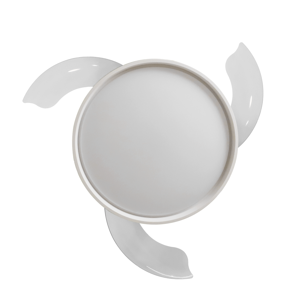 Ventilador DC Mandarin Blanco 72W, vista frontal con aspas desplegadas