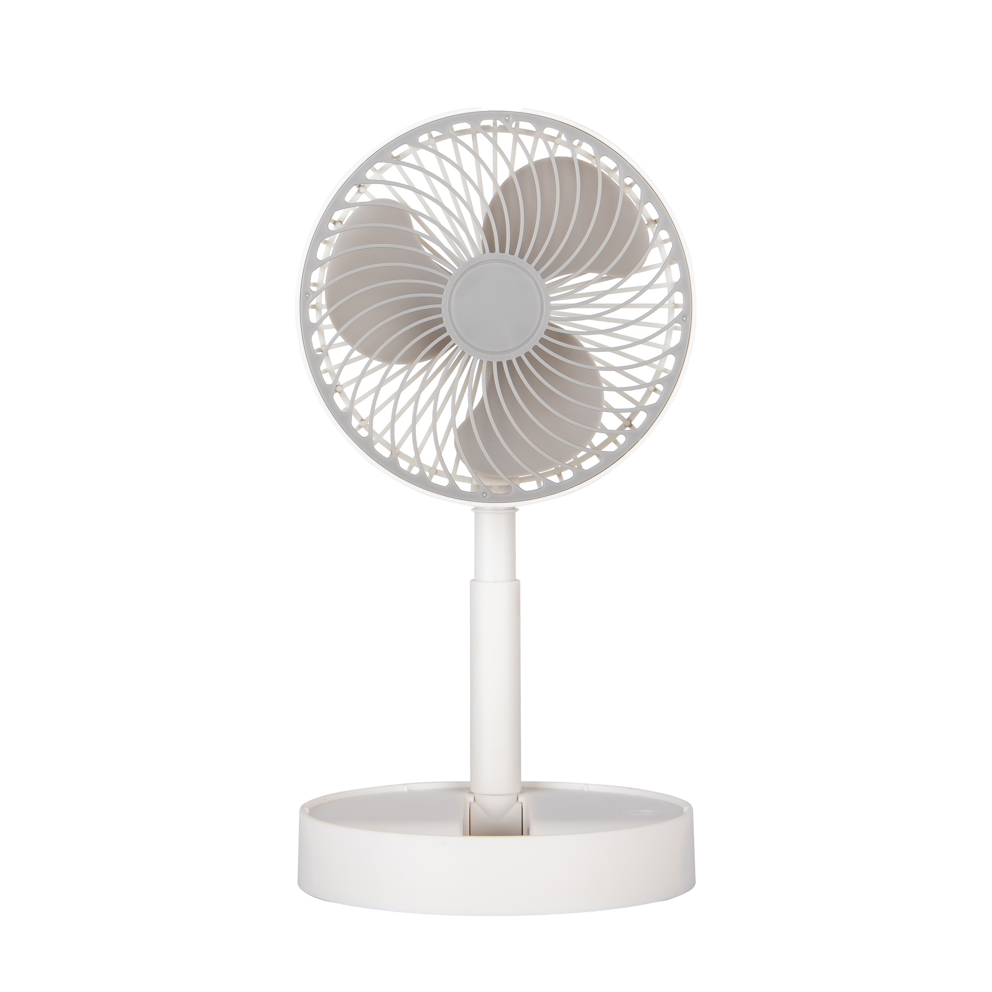 Ventilador Inalámbrico DC Portátil Jerico Blanco/Gris - Vista frontal