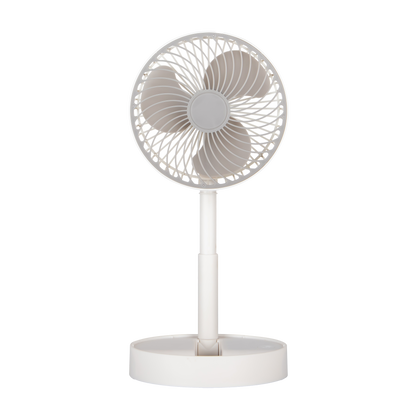 Ventilador Inalámbrico DC Portátil Jerico Blanco/Gris - Vista frontal