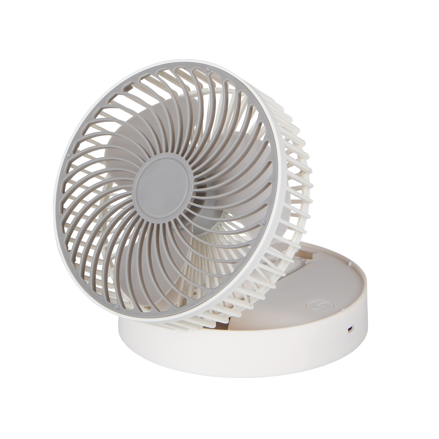 Ventilador Inalámbrico DC Portátil Jerico Blanco/Gris - Vista frontal