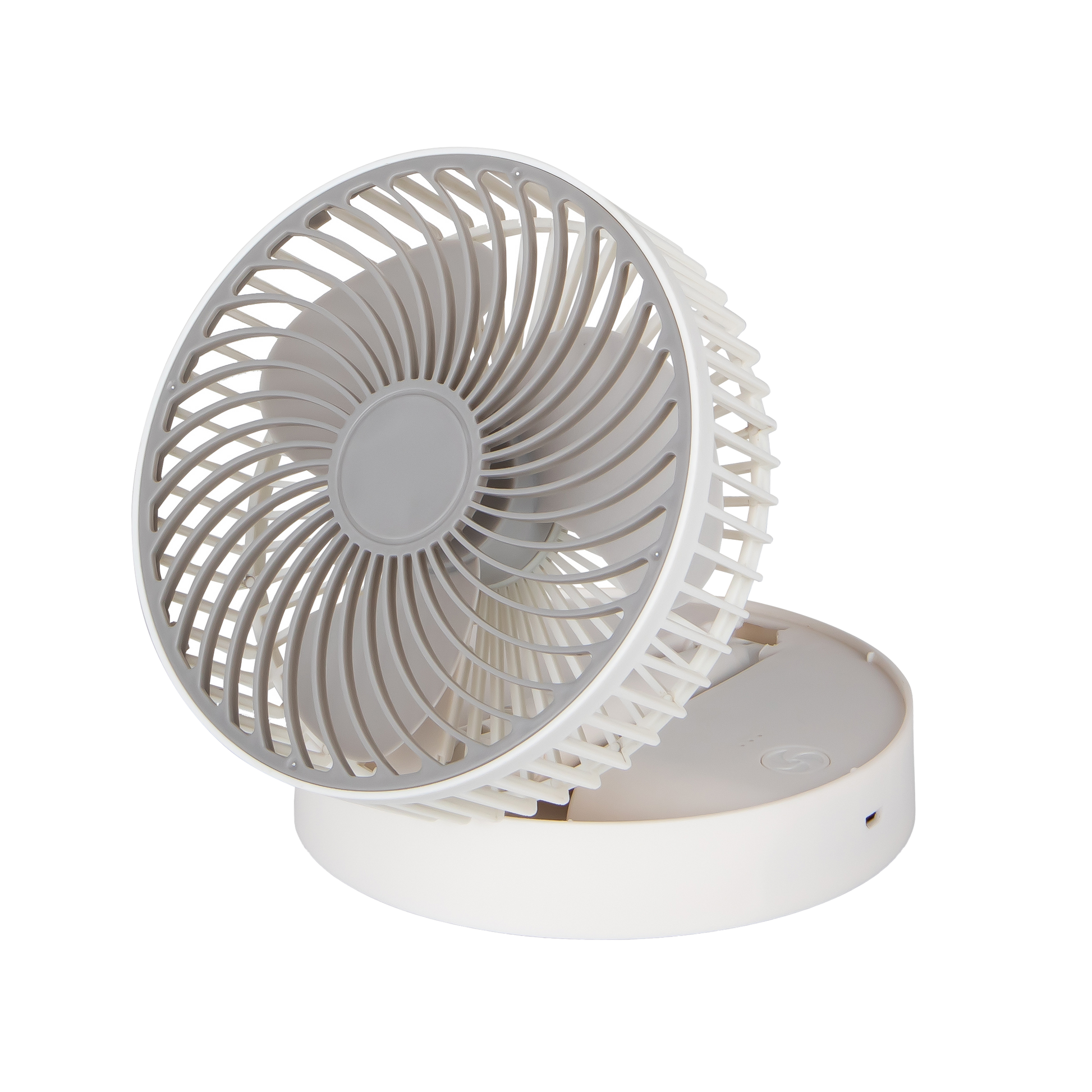 Ventilador Inalámbrico DC Portátil Jerico Blanco/Gris - Vista frontal