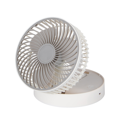 Ventilador Inalámbrico DC Portátil Jerico Blanco/Gris - Vista frontal