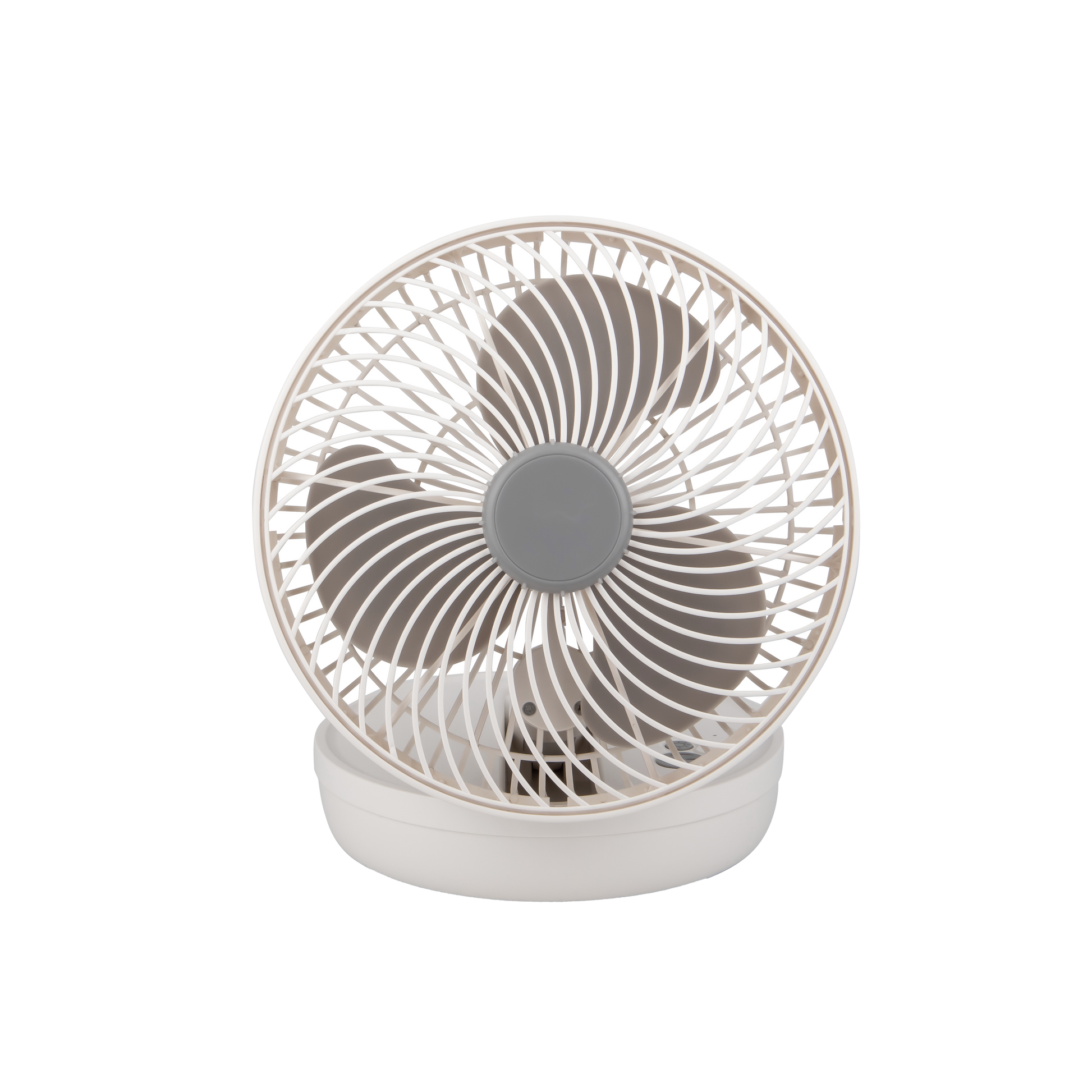 Ventilador Inalámbrico Sobremesa Pacheco Blanco/Gris 5w, vista frontal