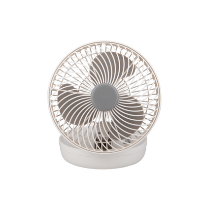 Ventilador Inalámbrico Sobremesa Pacheco Blanco/Gris 5w, vista frontal