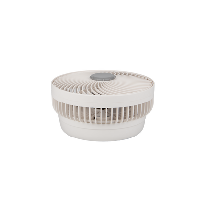 Ventilador de sobremesa Pacheco fabricado en ABS y policarbonato color blanco y gris