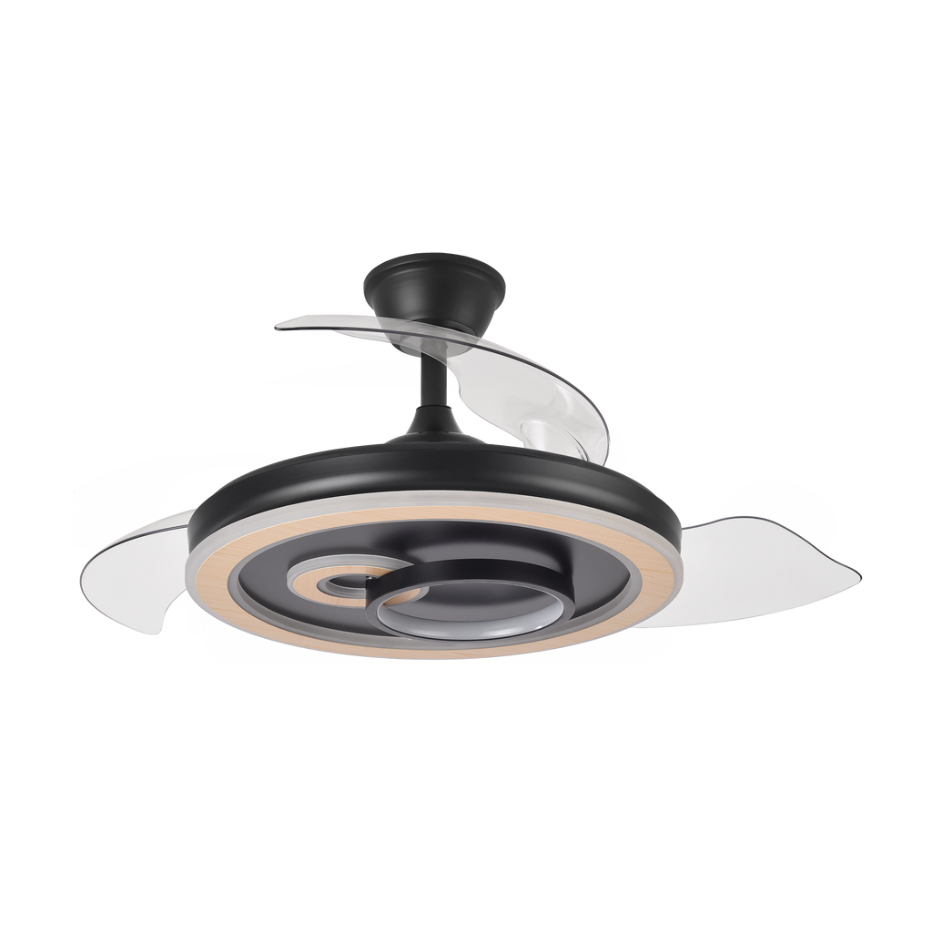 Ventilador DC Sultan Negro/Madera 59W Fabrilamp - Vista frontal