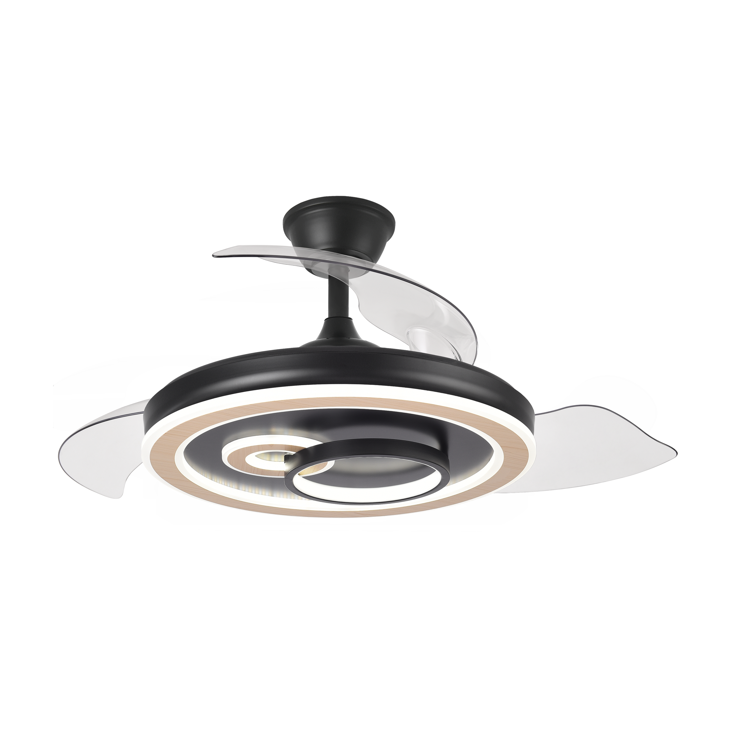 Ventilador DC Sultan Negro/Madera 59W Fabrilamp - Vista frontal