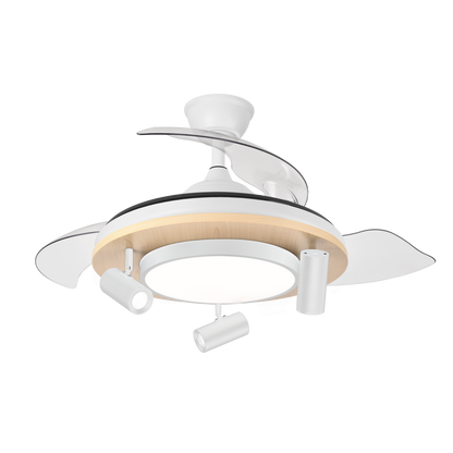 Moderno ventilador de techo con aspas retráctiles ideal para interior