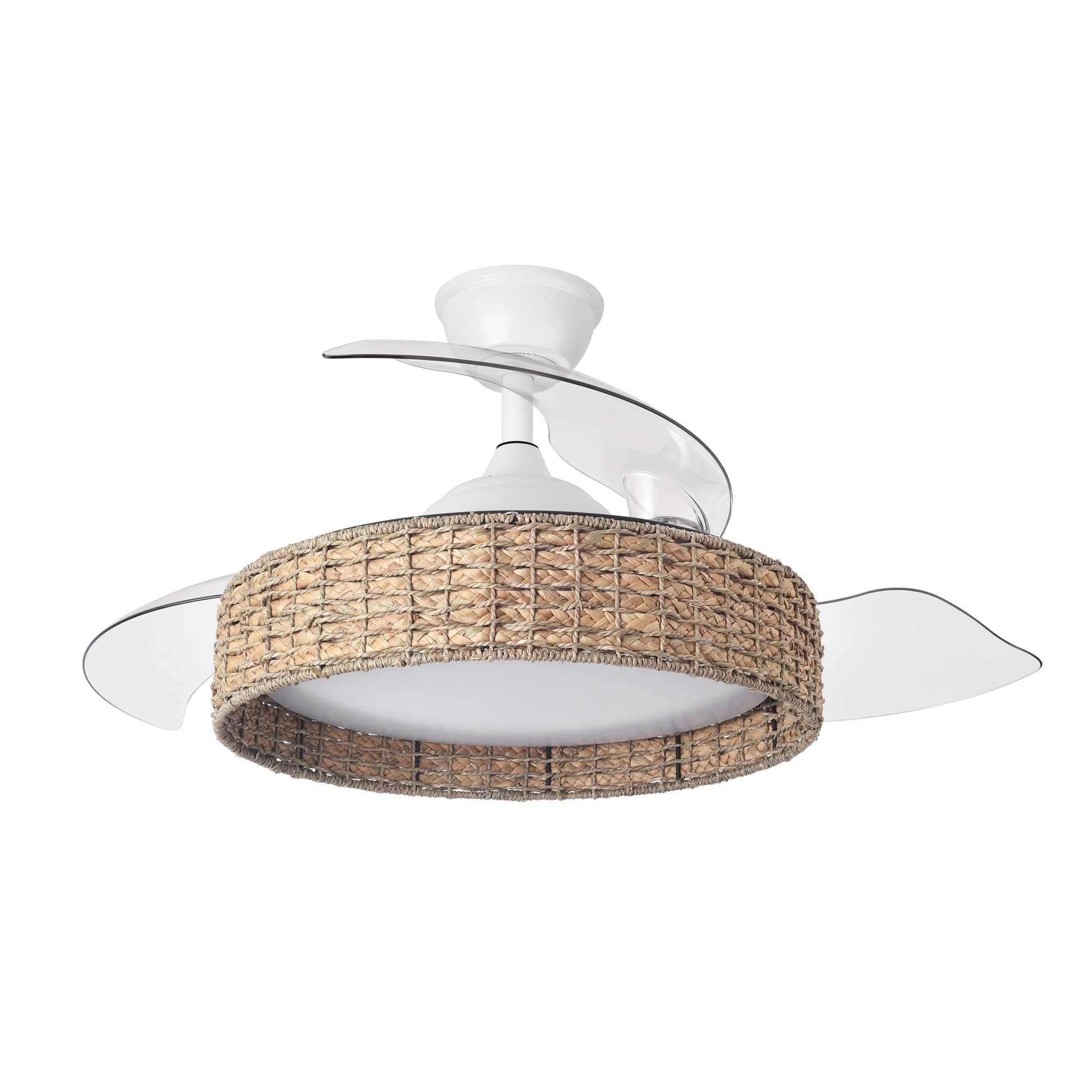 Ventilador con aspas transparentes ideal para el dormitorio