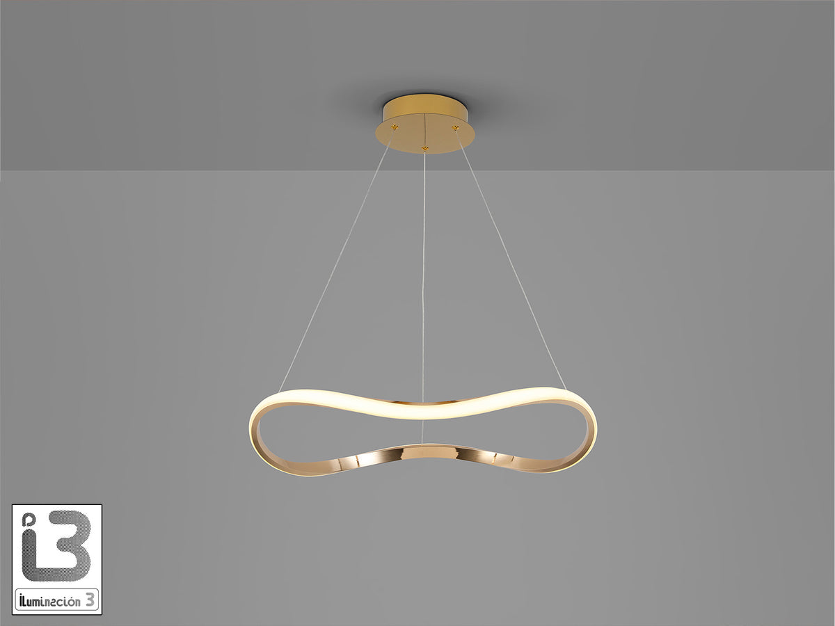 Lámpara Colgante LED Naos 60 cm Aro Oro Rosa Schuller en ambiente decorado | Schuller