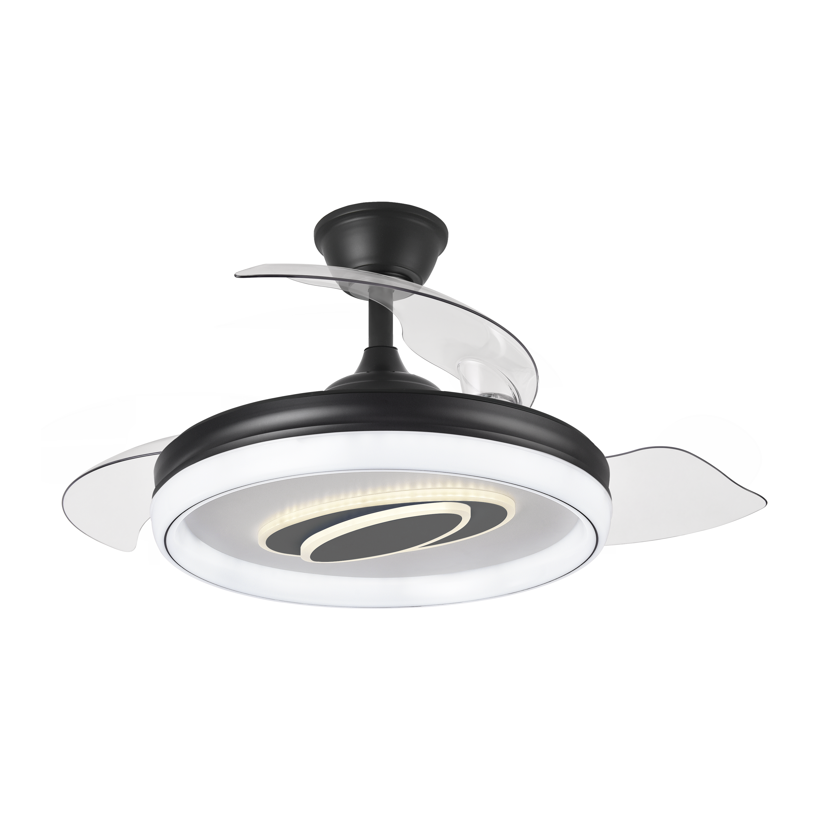 Ventilador DC Maracana 59W Negro, vista frontal, Fabrilamp, luzguru.com