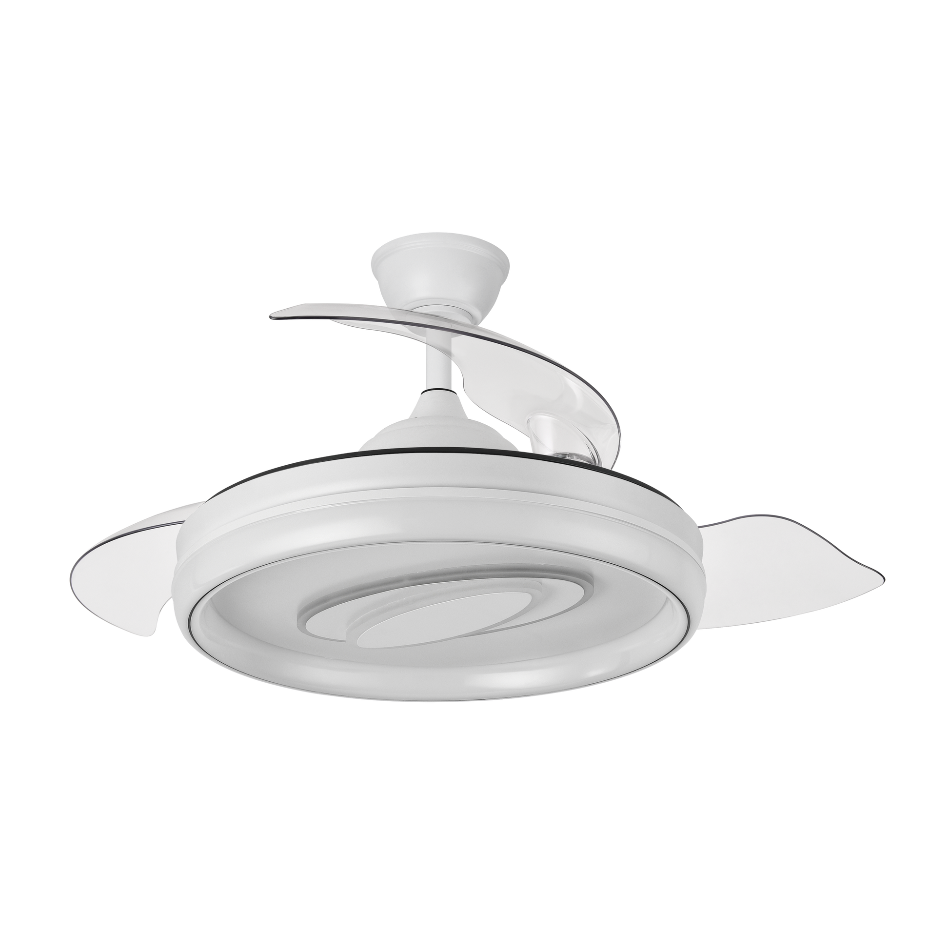 Moderno ventilador con aspas retráctiles perfecto para interiores