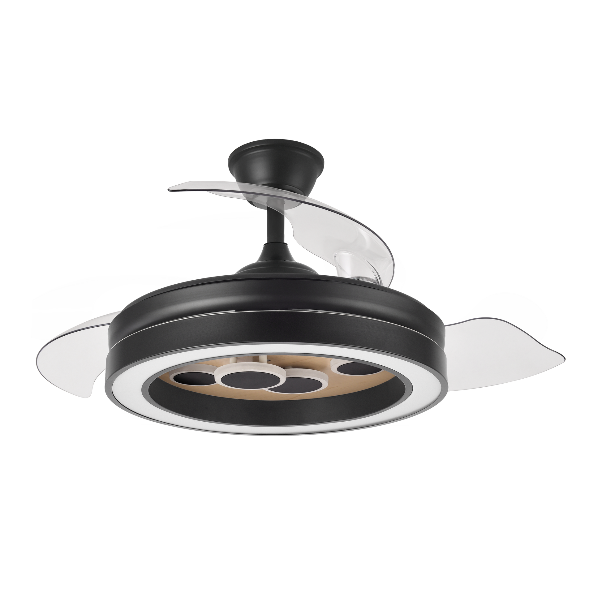 Ventilador de techo con aspas retráctiles y 3 temperaturas de luz, ideal para comedor