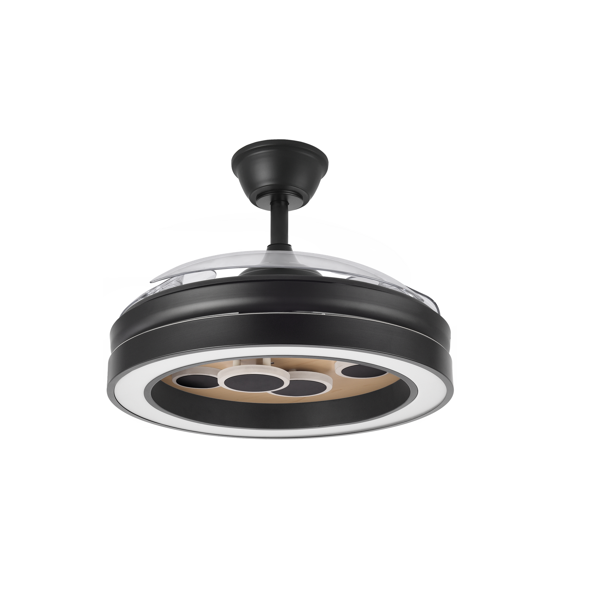 Elegante ventilador de techo con luz LED regulable ideal para salón