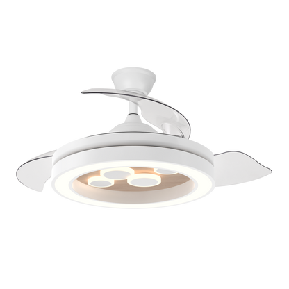 Moderno ventilador de techo con aspas retráctiles ideal para interior