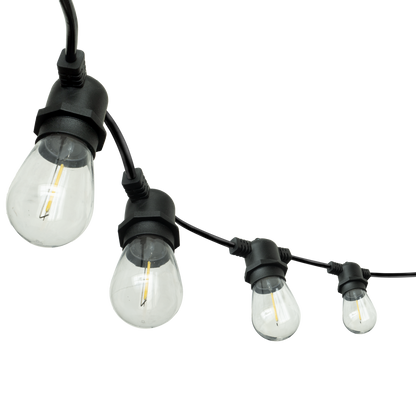 Guirnalda de luces LED E27 con protección IP44 para exterior