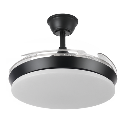 Ventilador de techo silencioso con aspas retráctiles ideal para interior