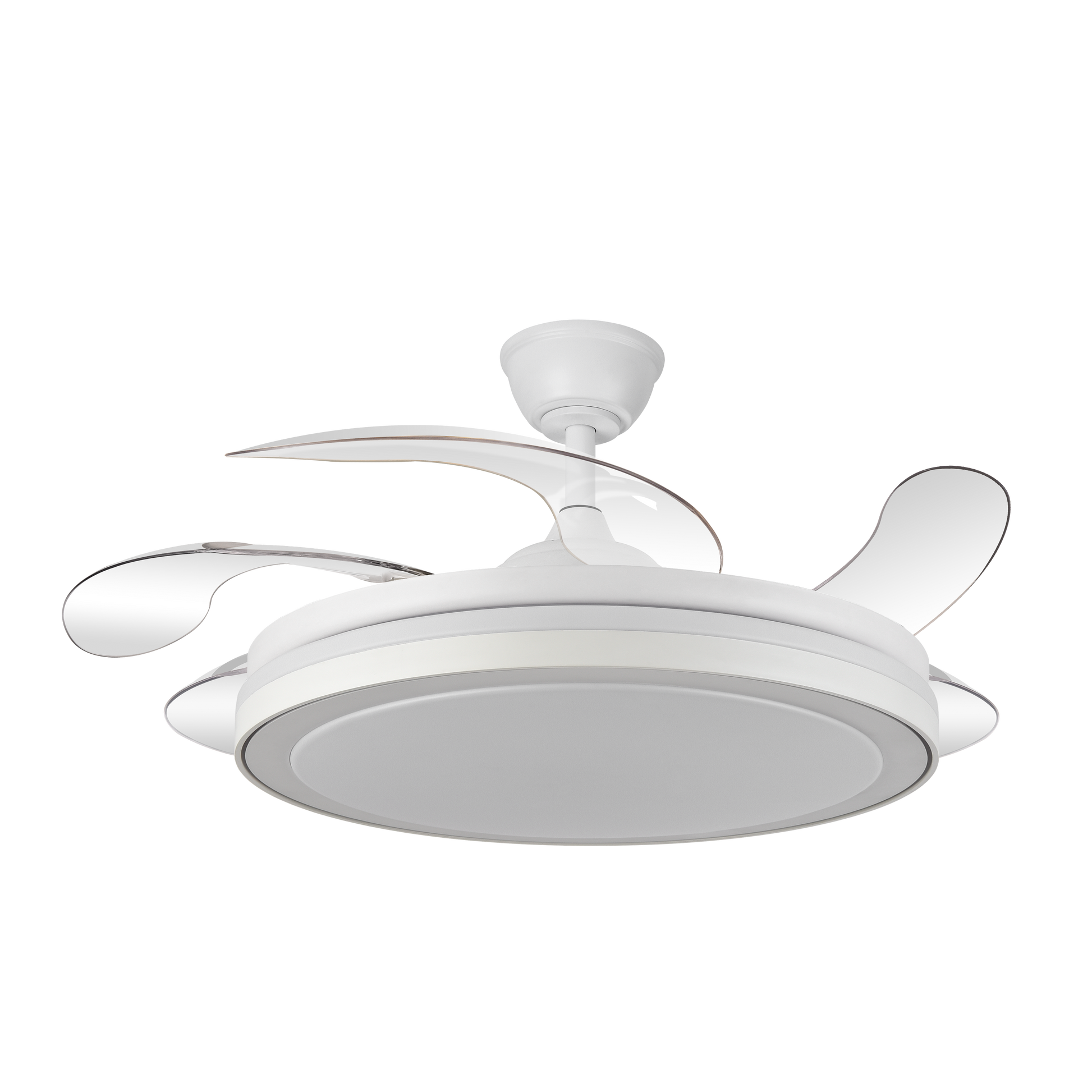 Moderno ventilador de techo con luz LED para dormitorio