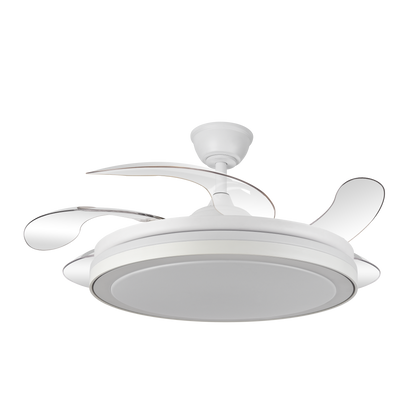 Moderno ventilador de techo con luz LED para dormitorio