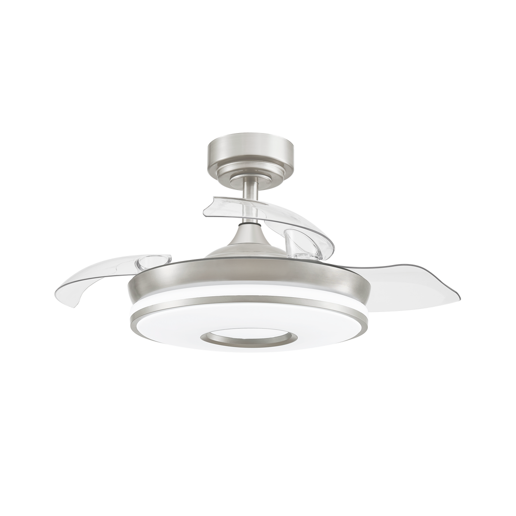 Ventilador DC Dani Níquel 48W 4800lm Fabrilamp, vista frontal