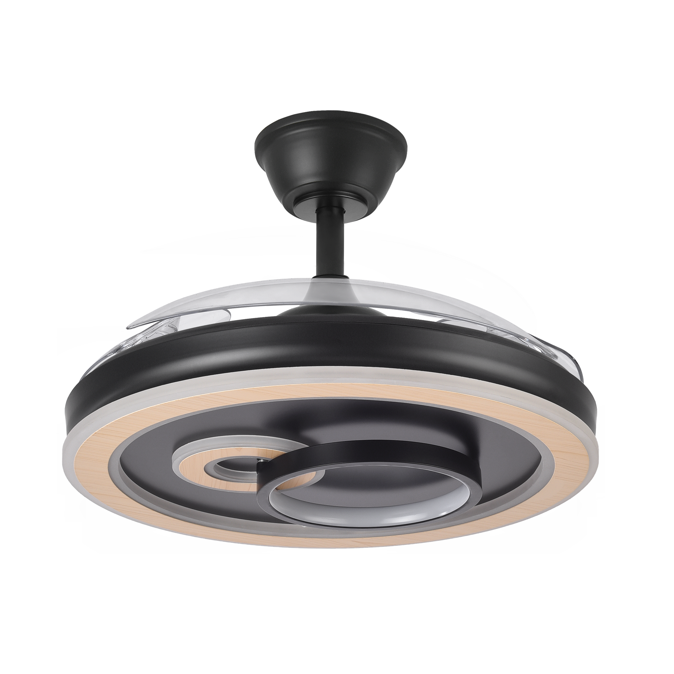 Ventilador DC Sultan Negro/Madera 59W Fabrilamp - Vista frontal