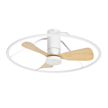 Ventilador silencioso con aspas de madera, perfecto para el dormitorio