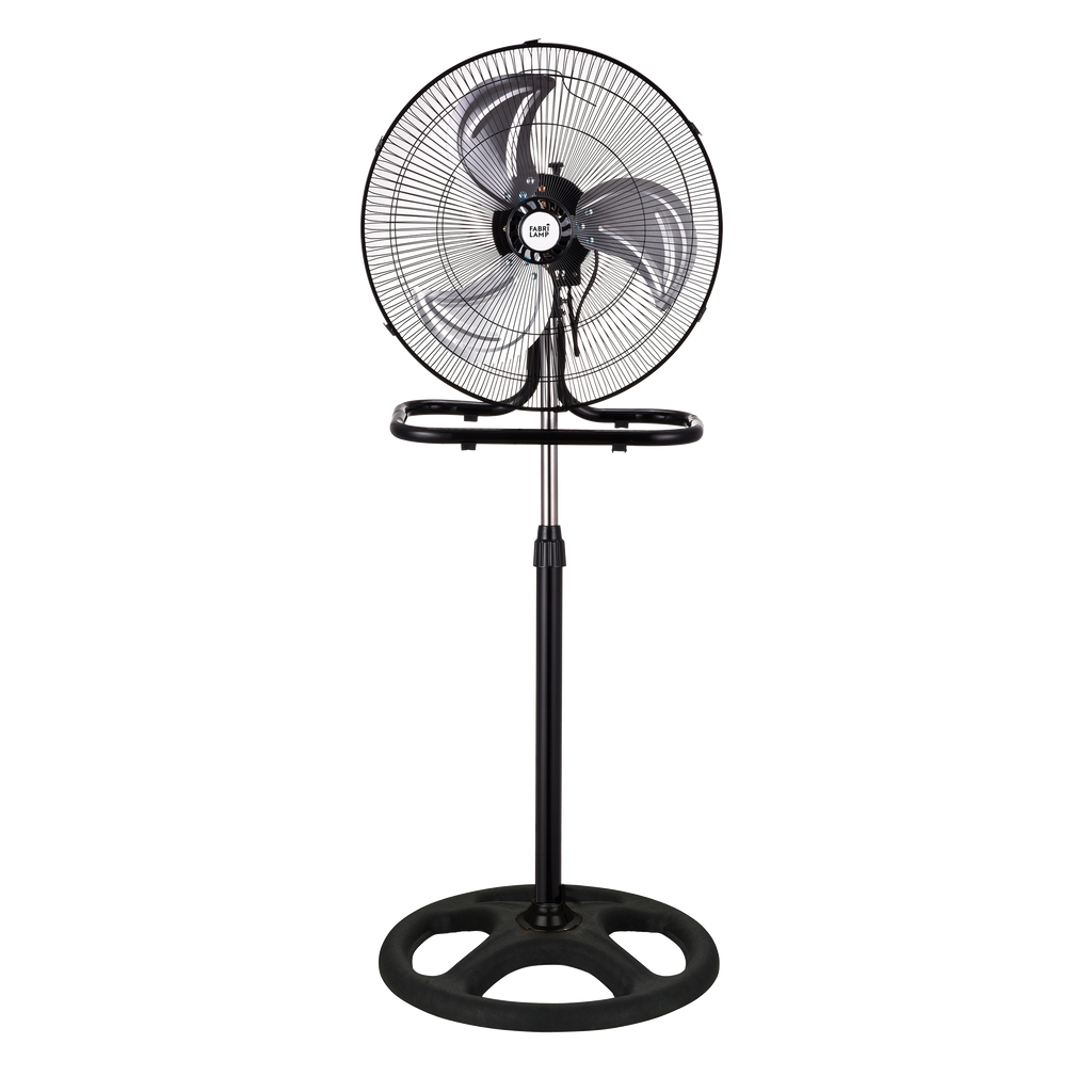 Ventilador de diseño industrial moderno, silencioso a 55 dB, ideal para oficinas o estudios