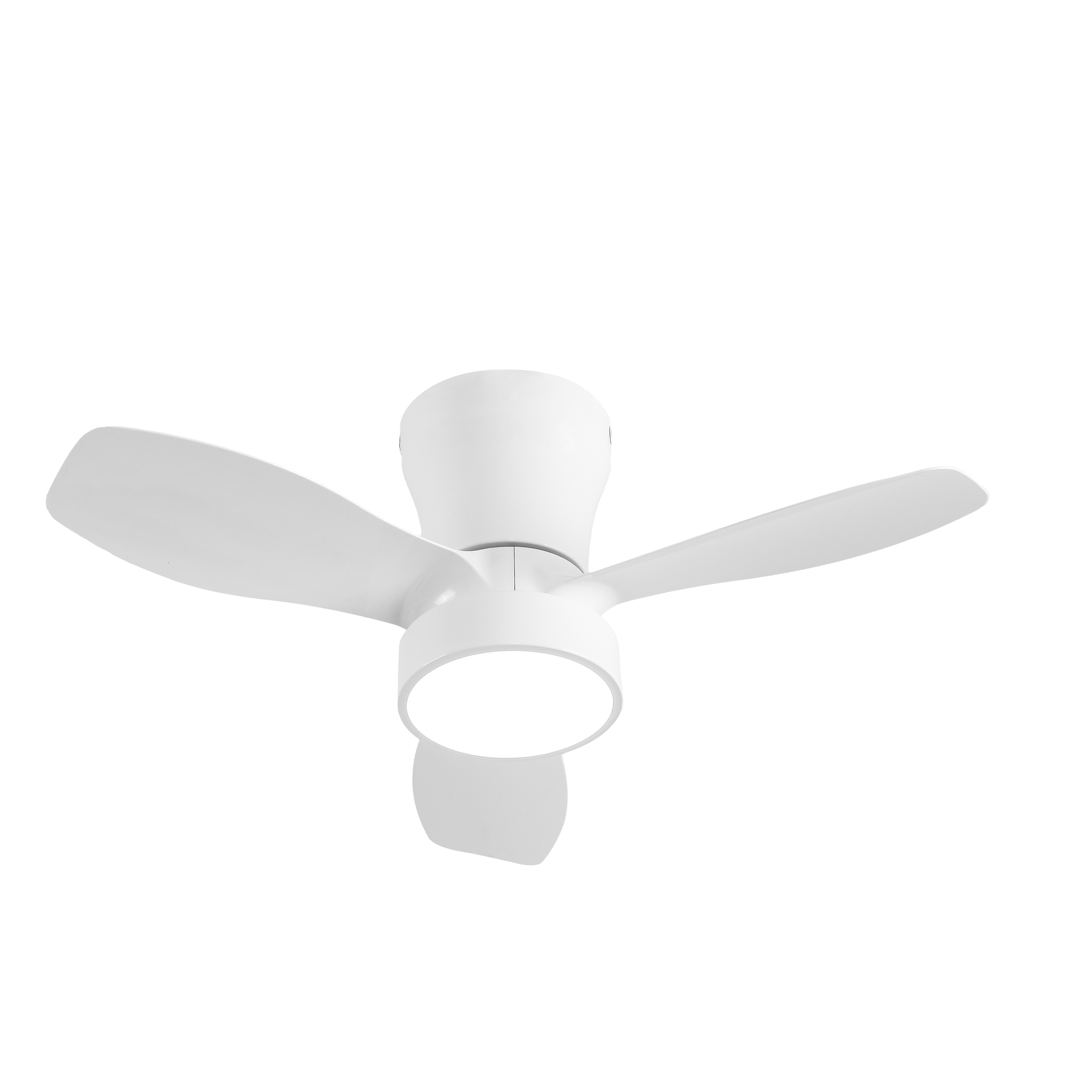 Ventilador Piton DC 24W Blanco de Fabrilamp con mando a distancia y tres velocidades. Iluminación LED integrada.