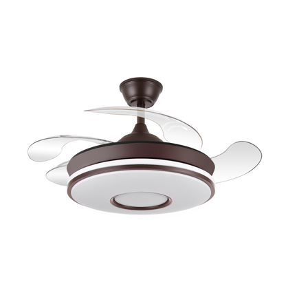 Moderno ventilador de techo marrón ideal para interior