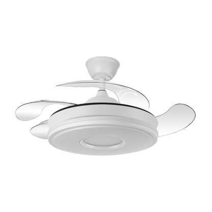 Moderno ventilador con aspas retráctiles ideal para interiores