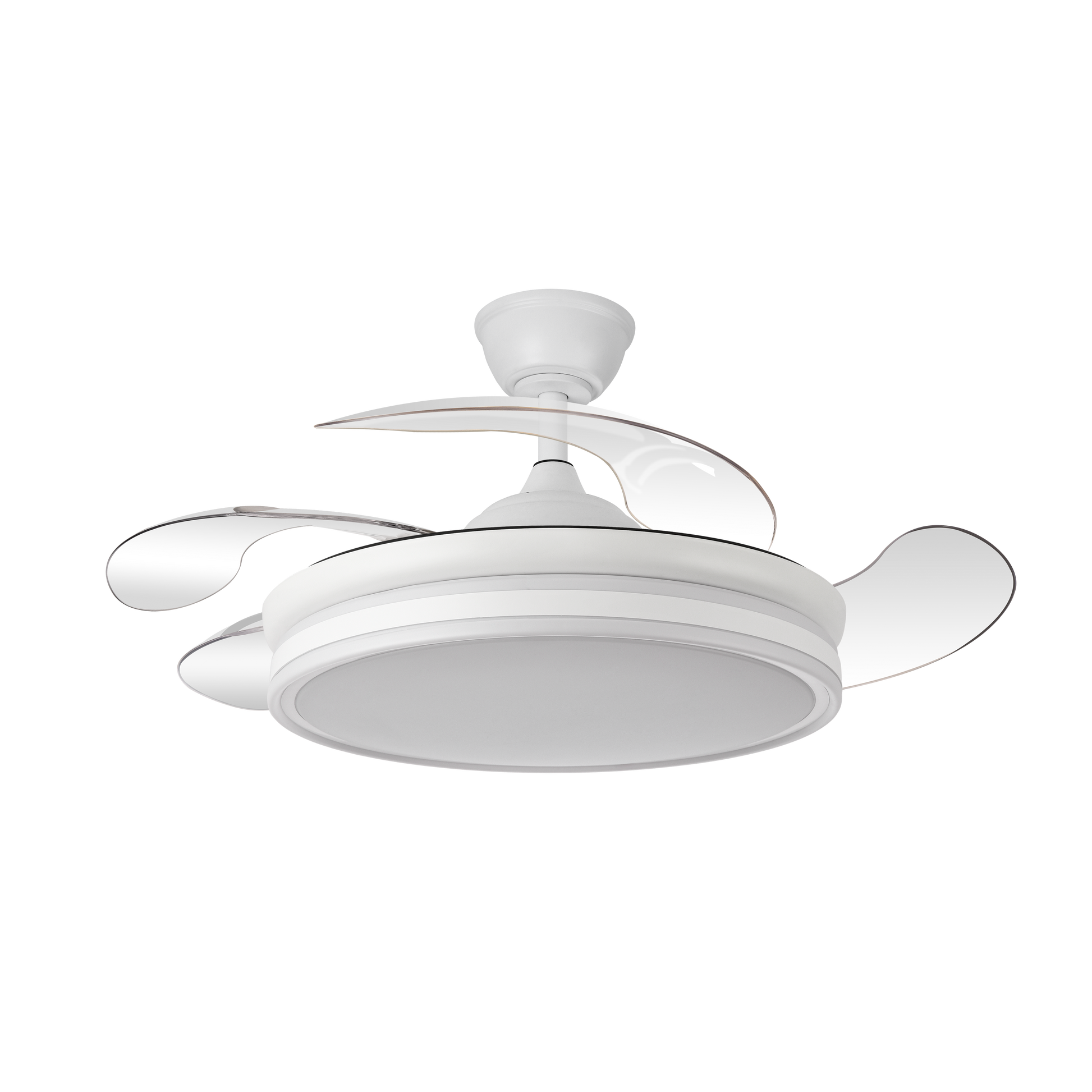 Ventilador de techo silencioso con aspas retráctiles ideal para interiores