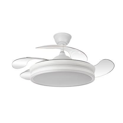 Ventilador de techo silencioso con aspas retráctiles ideal para interiores