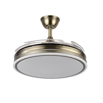 Moderno ventilador de techo con luz LED regulable, ideal para interior