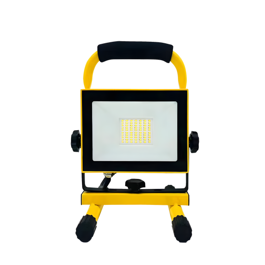 Proyector Coyote fabricado en aluminio color Negro/Amarillo, ideal para iluminación técnica