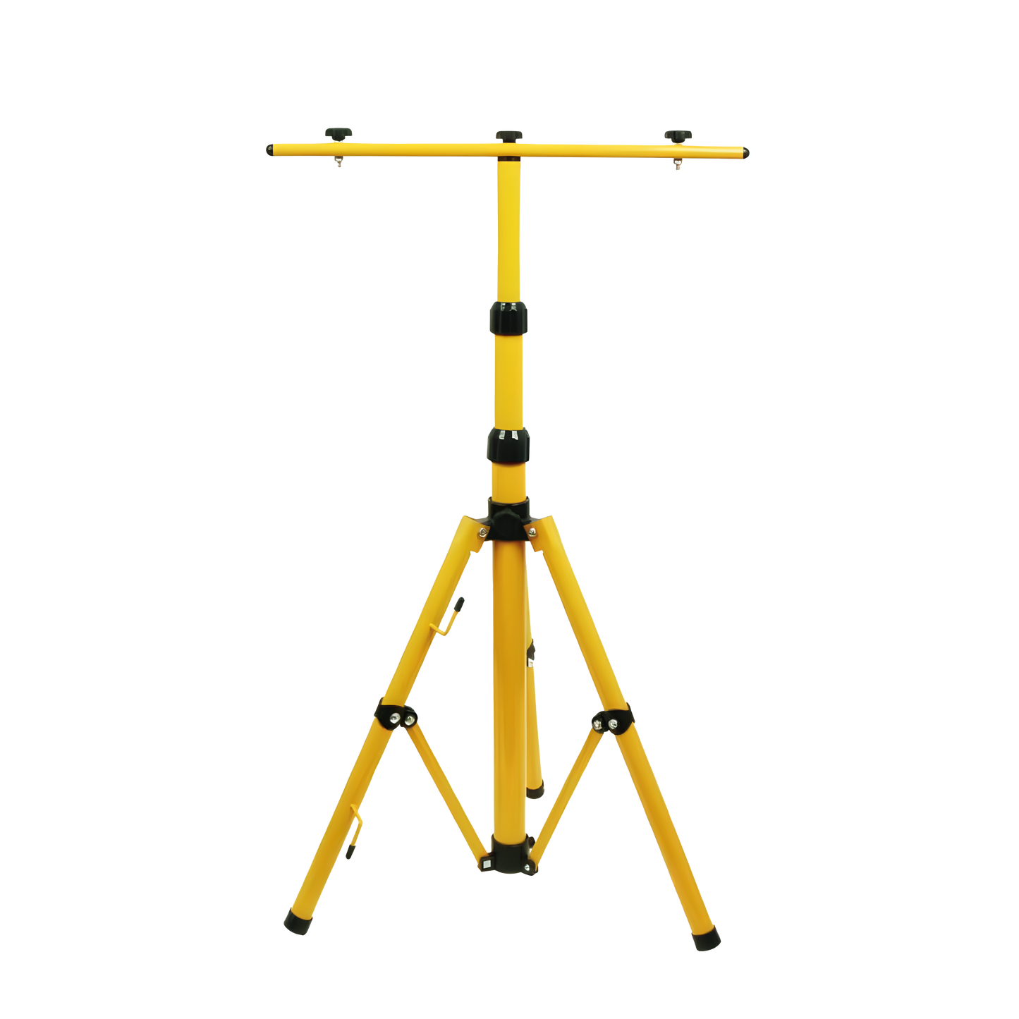 Trípode Coyote fabricado en aluminio color amarillo y negro, regulable hasta 165cm