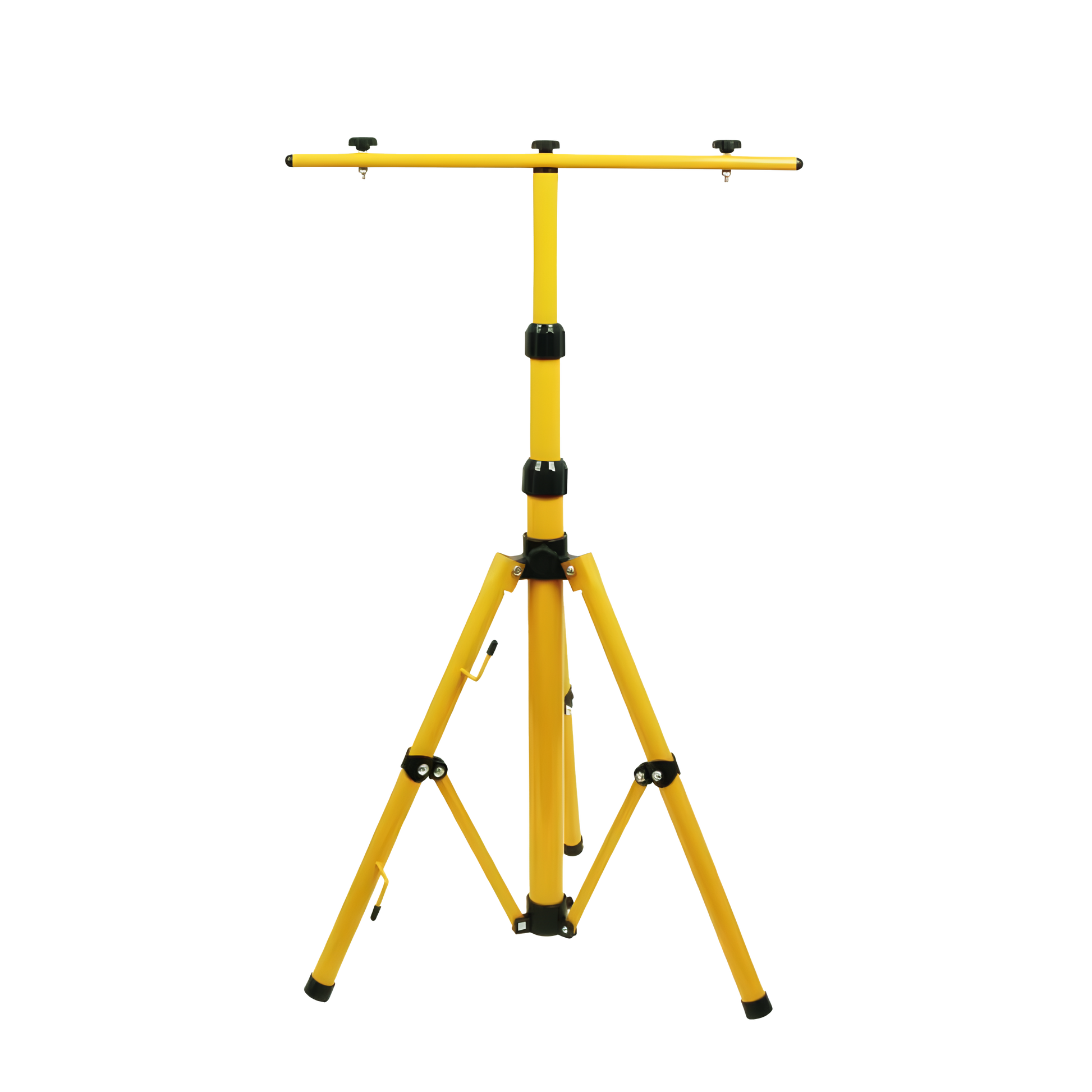 Trípode Coyote fabricado en aluminio color amarillo y negro, regulable hasta 165cm