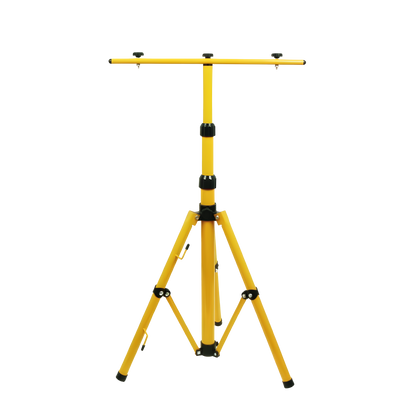 Trípode Coyote fabricado en aluminio color amarillo y negro, regulable hasta 165cm