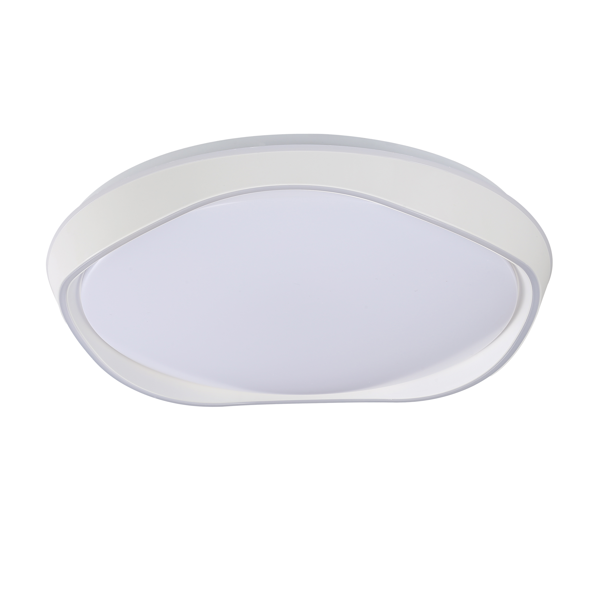 Plafón Kamuk fabricado en metal y policarbonato blanco