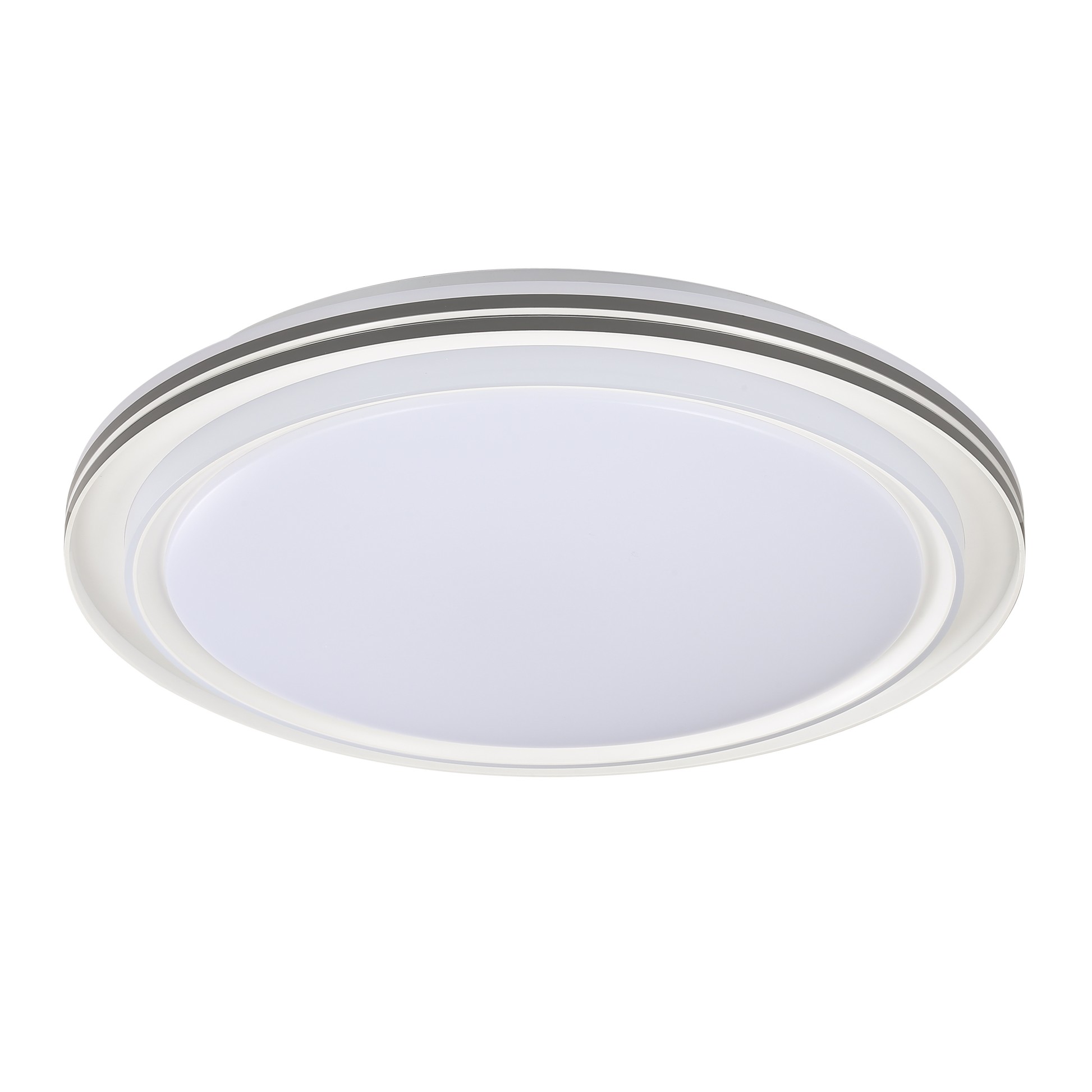 Plafón Yunke fabricado en metal y policarbonato color blanco/gris, con LED integrado