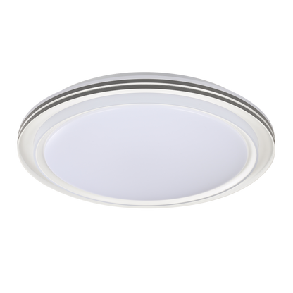Plafón Yunke fabricado en metal y policarbonato color blanco/gris, con LED integrado
