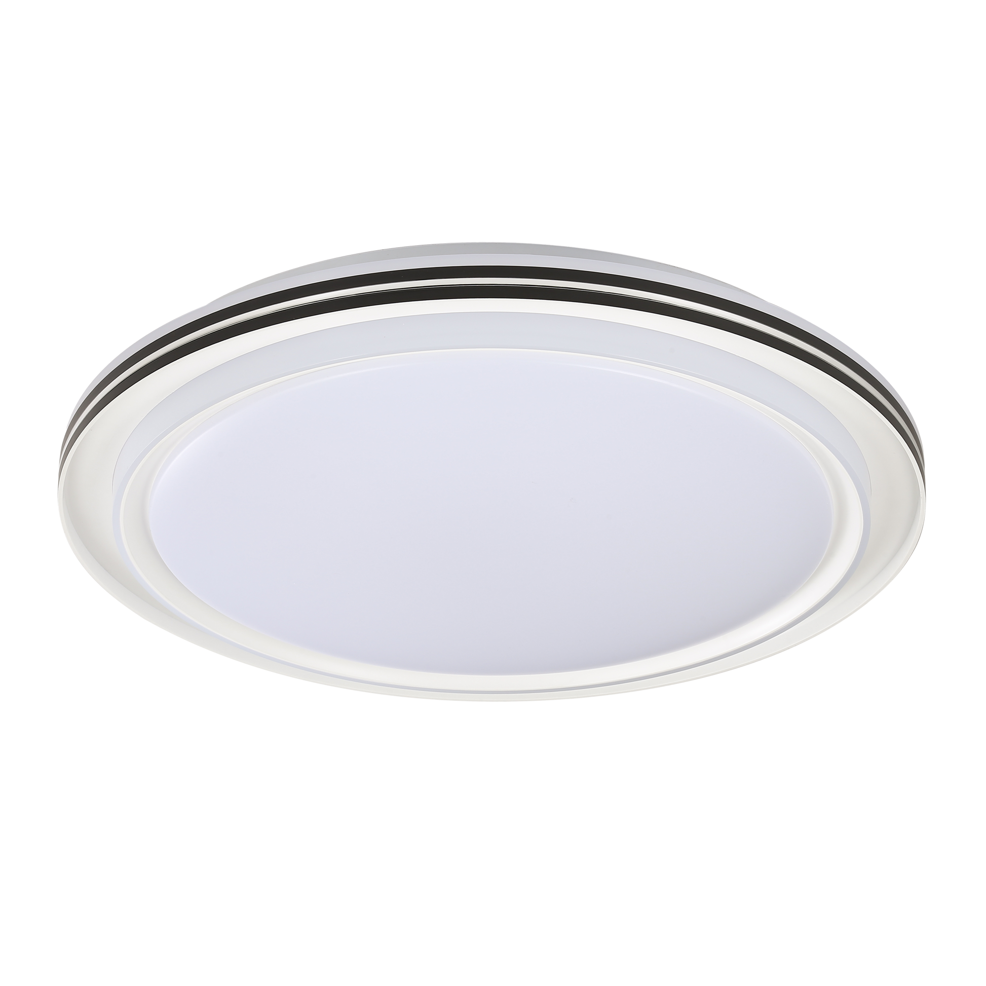 Plafón Yunke fabricado en metal y policarbonato color blanco y negro