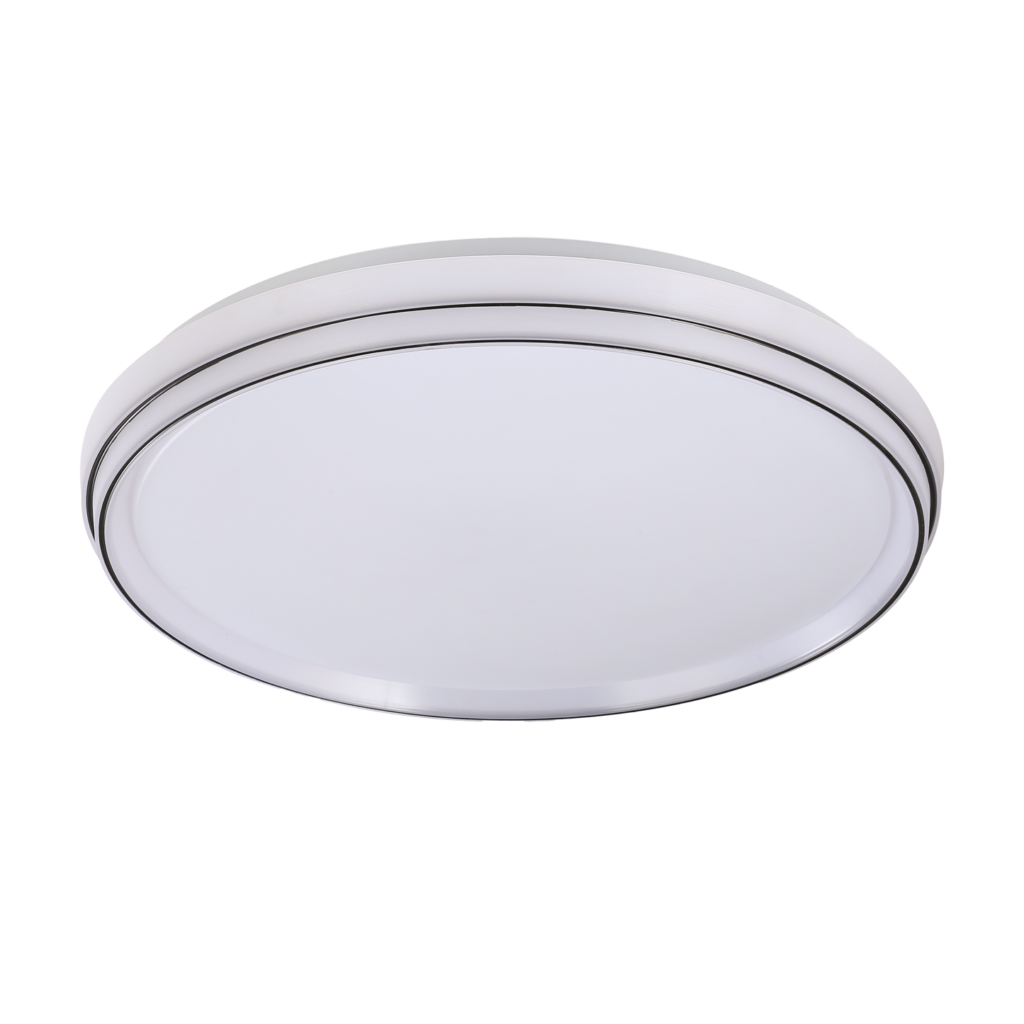 Plafón Duarte fabricado en metal color blanco y negro con tecnología LED
