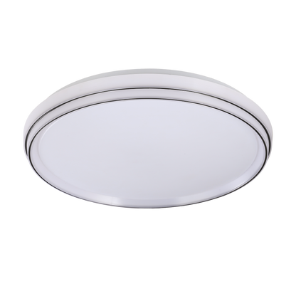 Plafón Duarte fabricado en metal color blanco y negro con tecnología LED