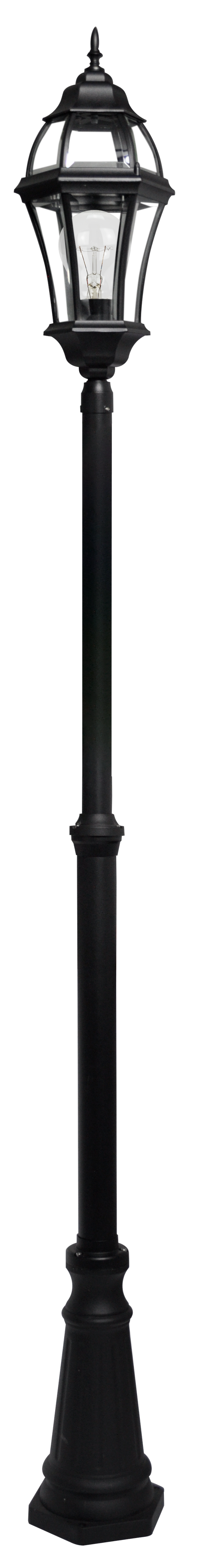 Farola Becrux fabricada en aluminio color negro, ideal para iluminación exterior resistente y duradera.